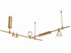 Pride Світильник підвісний лінійний магнітний Modular MD L 2х1000 з 5 плафонами brass (2B51C51J51I10)